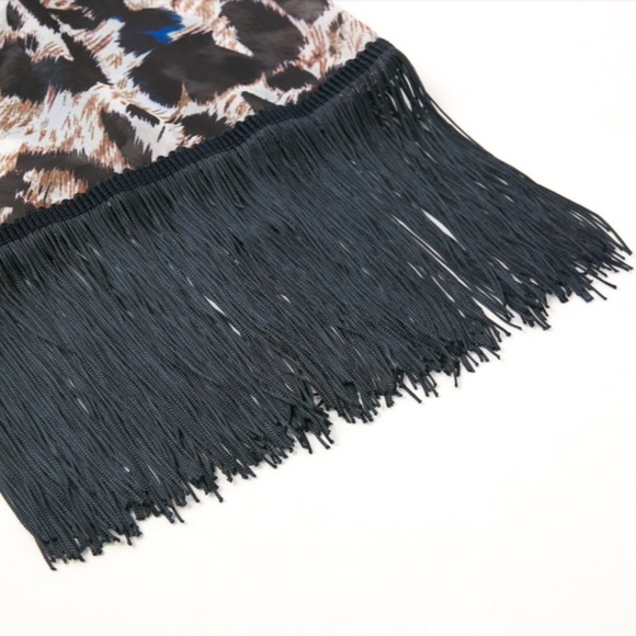 Cheetah Swimwear Coverup Kimono with Tassels - Picture 8 of 10